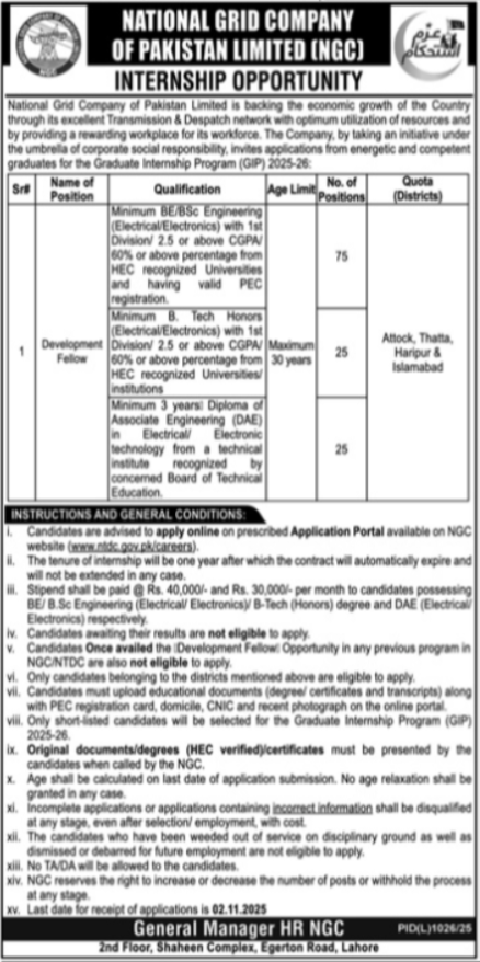 Pakistan Limited Job Notice 2025