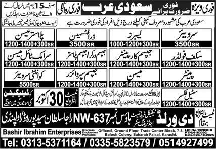 Scaffolder & Gypsum Worker Jobs 2025 in Saudi Arabia