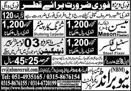 Carpenter Jobs 2025 in Qatar